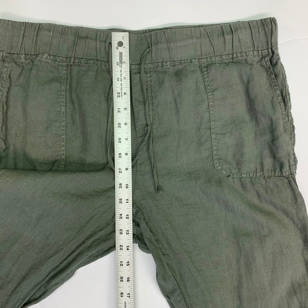 Caslon Womens Olive Green 100% Linen Blend Drawstring‎ Jogger Pants Size L - Picture 12 of 13
